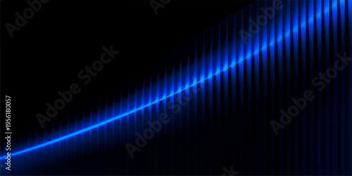 Abstract blue background with glowing digital wave lines and a colorful technology spectrum motion over dark space