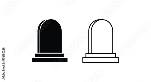 Tombstone Grave Icon Set Vector