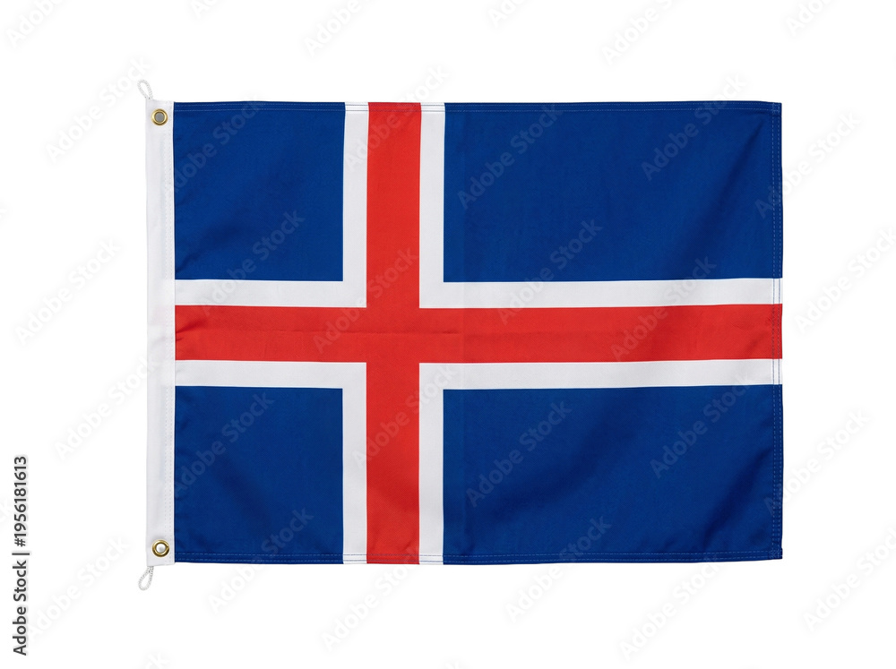 Obraz premium Flag of Iceland waving in the wind - a symbol of national pride and heritage