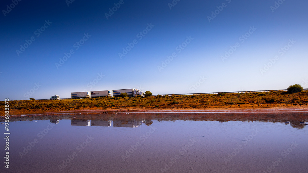 Fototapeta premium Road transport across Australia using road trains