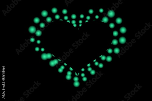 heart of lights on dark background - illustration