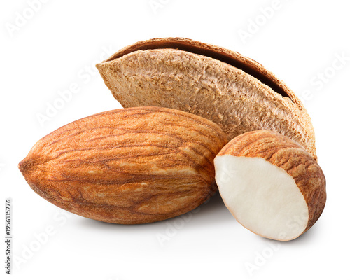 Almonds nuts isolated on white background