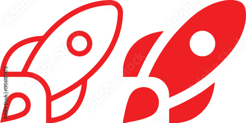 Rocket icon, simple line drawing,minimalist design, space travel symbol, retro futuristic, vector graphic, clean outlines, cartoon style