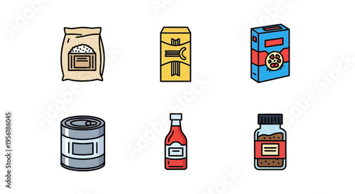 Various food products for pets, including dry food, canned food, and sauces.