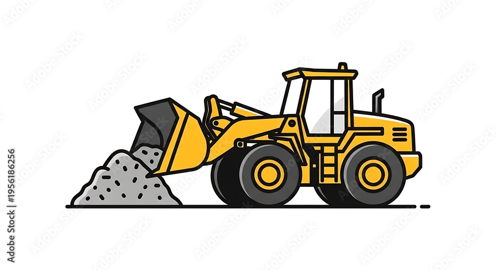 Obraz premium Heavy machinery yellow construction vehicle.