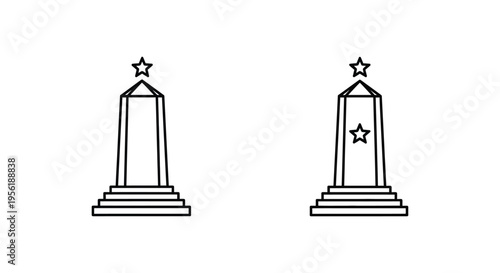 Achievement Obelisk Icons Vector Set