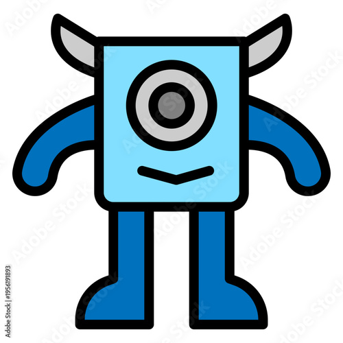 Cartoon Monster Vector Filled Icon Design