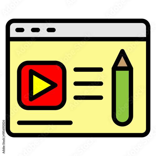 Video Script Vector Filled Icon Design