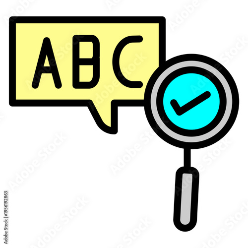 Grammar Check Vector Filled Icon Design