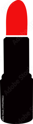 Lipstick vector icon, cosmetic makeup silhouette and outline beauty fashion symbol isolated on transparent background for branding and salon design