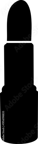 Lipstick vector icon, cosmetic makeup silhouette and outline beauty fashion symbol isolated on transparent background for branding and salon design