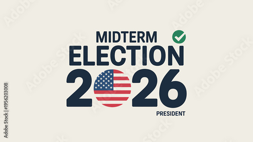 Midterm election 2026 president American flag logo design