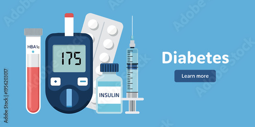 Diabetes medical equipment and supplies for blood sugar testing and insulin administration