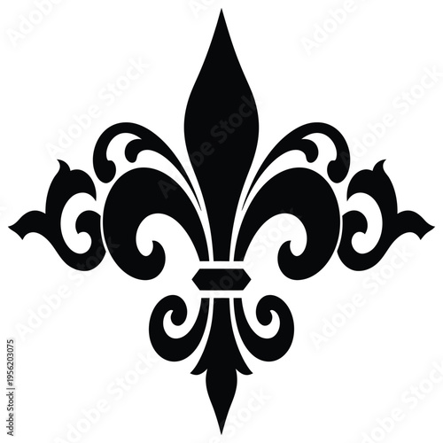 Simple fleur de lis vector design with floral ornament style on a clean background