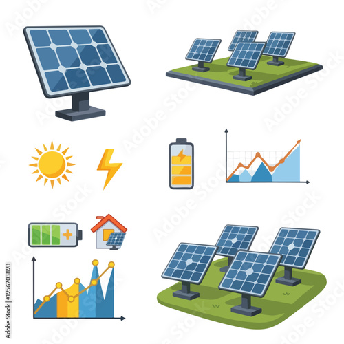 Solar Power Generation and Energy Storage Diagram...!!