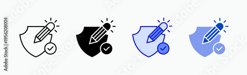 Protection Icon Sheet Multiple Style Collection Isolated Vector