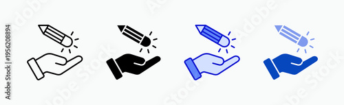 Hand Icon Sheet Multiple Style Collection Isolated Vector