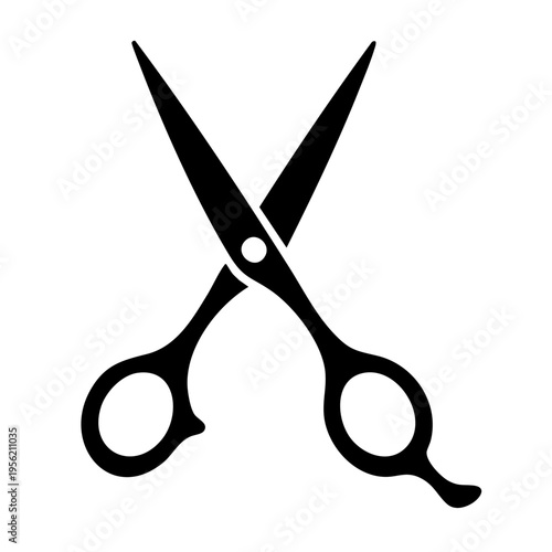 シンプルなハサミのアイコン 黒のシルエットイラスト