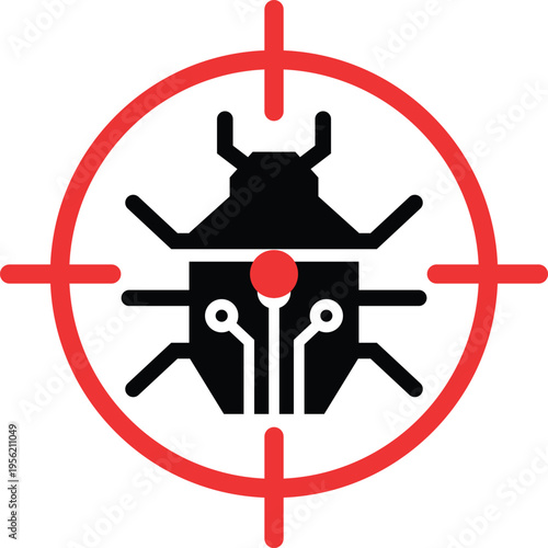 Malware virus detection icon.