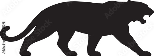 Black silhouette of a tiger.