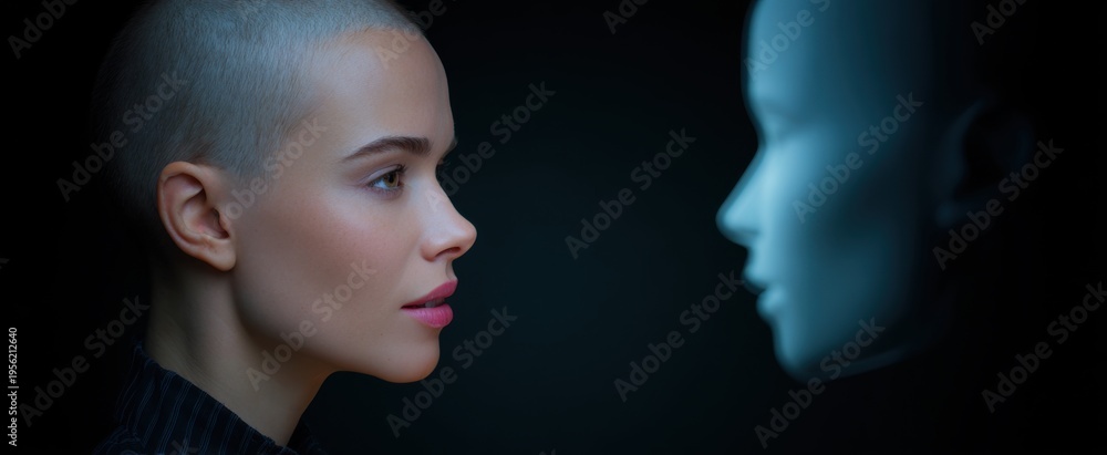 Fototapeta premium friendly interactive empathy training bot connecting human-ai feelings