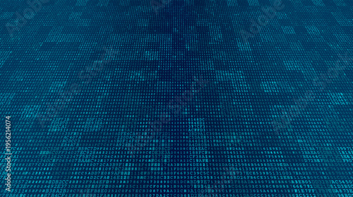 The Digital Synapse - Artistic Binary Wave and Neural Data Distribution Pattern