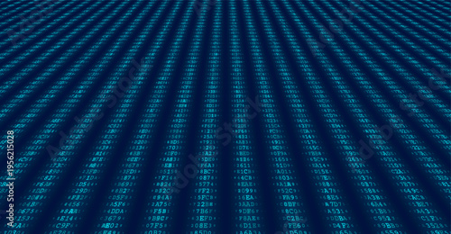 Structured Binary Matrix - Quad-Column Technical Data Distribution. Perspective.