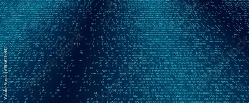Photos Digital Entropy - A Fragmented Horizontal Array of Binary Logic and Scattered Data Packets