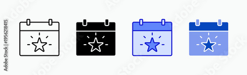 Event Icon Sheet Multiple Style Collection Isolated Vector