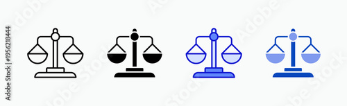 Scale Icon Sheet Multiple Style Collection Isolated Vector