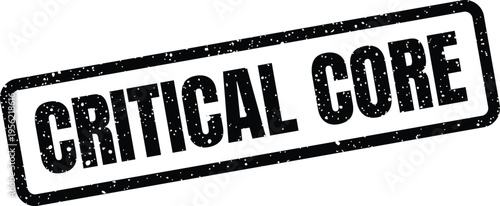 Foto Grunge texture rubber stamp graphic displaying CRITICAL CORE for emphasizing ess