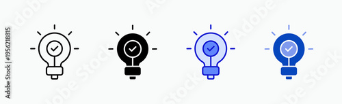 Idea Icon Sheet Multiple Style Collection Isolated Vector
