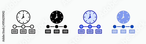 Timeline Icon Sheet Multiple Style Collection Isolated Vector