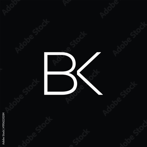 Alphabet letter icon logo BK