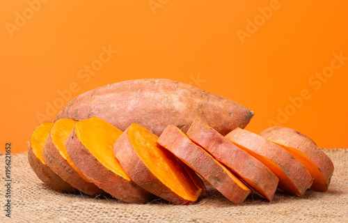 photo of a sweet potato in a studio