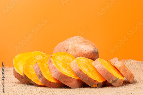 photo of a sweet potato in a studio