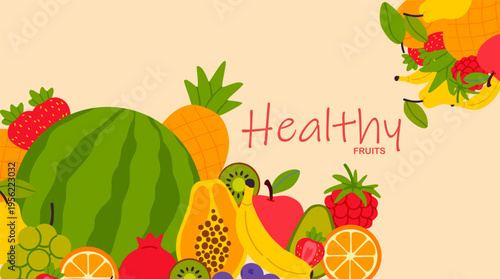 Abstract fruits posters design for wallpaper, wall decor , print, postcard, cover, template, banner