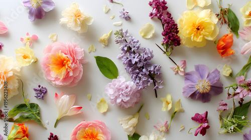 Lush Scattered Blooms on Light