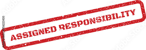 Cuadro en lienzo Grungy rubber stamp text assigned responsibility, representing delegation, duty,