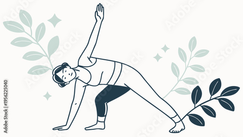 Woman Performing Yoga Pose in a Serene Setting, Perfect for Wellness Mockup and Lifestyle Branding