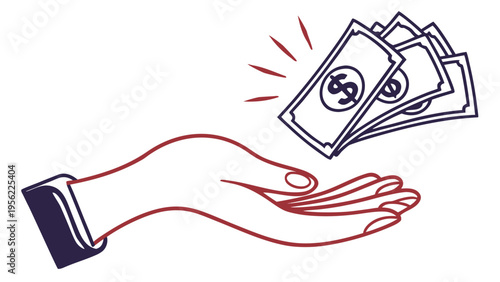 Money Transfer Hand Mockup A Visual Representation of Financial Transactions and Digital Payments