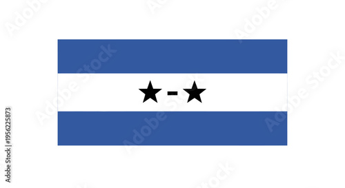 National Flag of Honduras with Blue Stripes and Stars