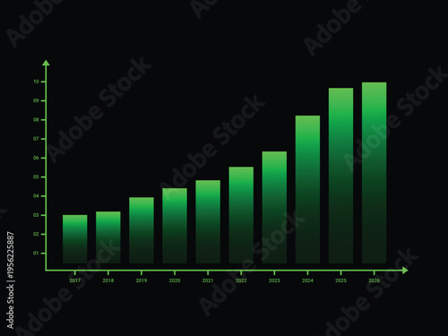 vector design of an analysis chart with increasing amount of data in futuristic technology style