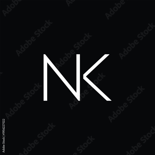 NK, KN, N, K abstract letters logo monogram