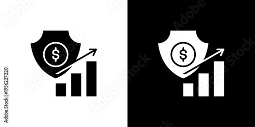 Business Growth Icon Sheet Black And White