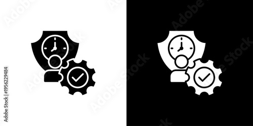 Corporate Ethics Icon Sheet Black And White