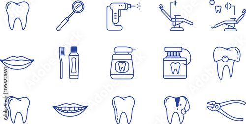 Essential tools and items used in dental hygiene and dentistry procedures