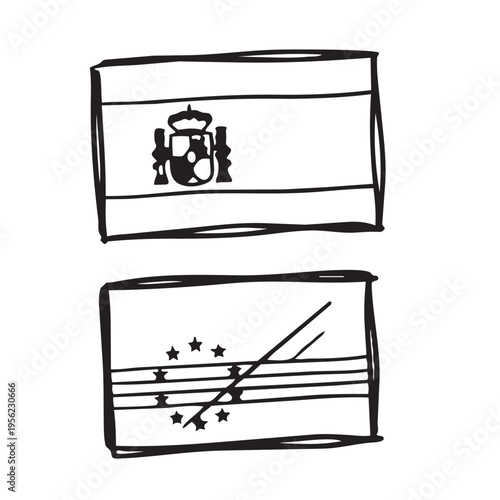Spain and EU Regional Flag Illustrations