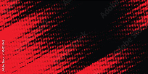 Black and red abstract grunge background with halftone style modern red
