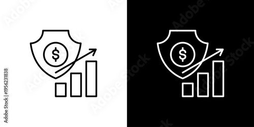 Business Growth Icon Sheet Black And White